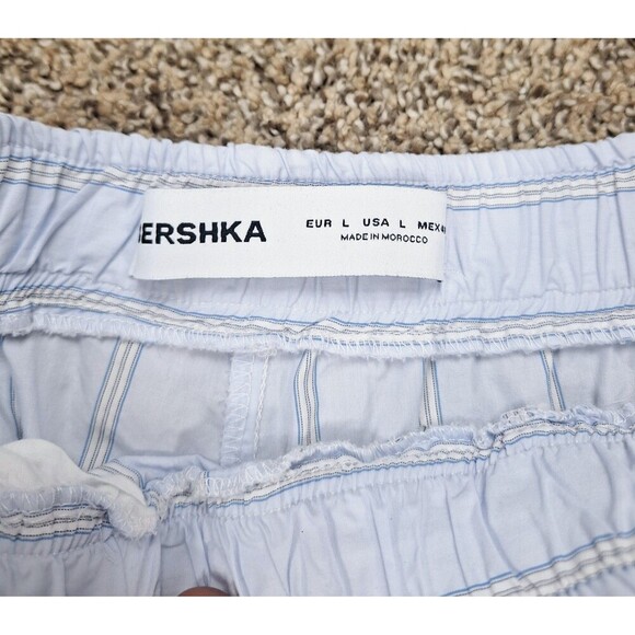 Bershka Unisex Flat Front Drawstring Pockets Blue Activewear Shorts Size L - Picture 6 of 7